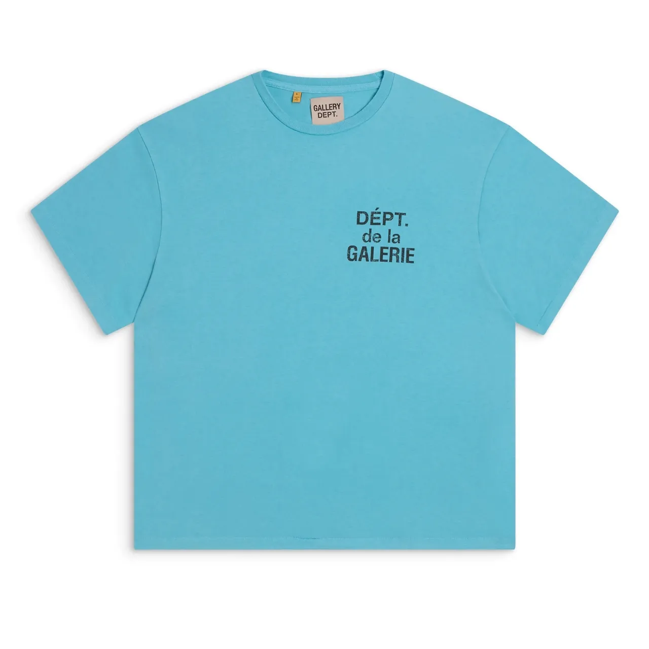 648#Gallery Dept New Classic Basic French Letters LOGO Basic Slogan Round Neck Short Sleeve T-Shirt Pure Cotton Tee Royal Blue Red Lake Blue Apricot Print Blue Apricot Print Black S～XL p90